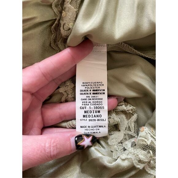 My Michelle 90s Y2K Sage Green Pleated Lingerie Camisole – Size Medium - Picture 8 of 8